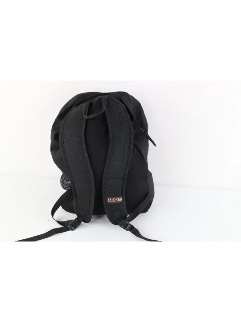 Vintage 90s Y2K Spell Out Trans Jansport Padded Backpack Book Bag Carry On Black